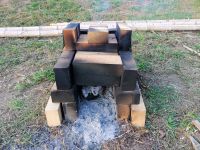 26日：ヒメガマの穂の炭焼き（来年1月に開催予定の体験教室で、火起こしの「火口」とするため、おかき缶＋耐火レンガで炭焼きを行いました）